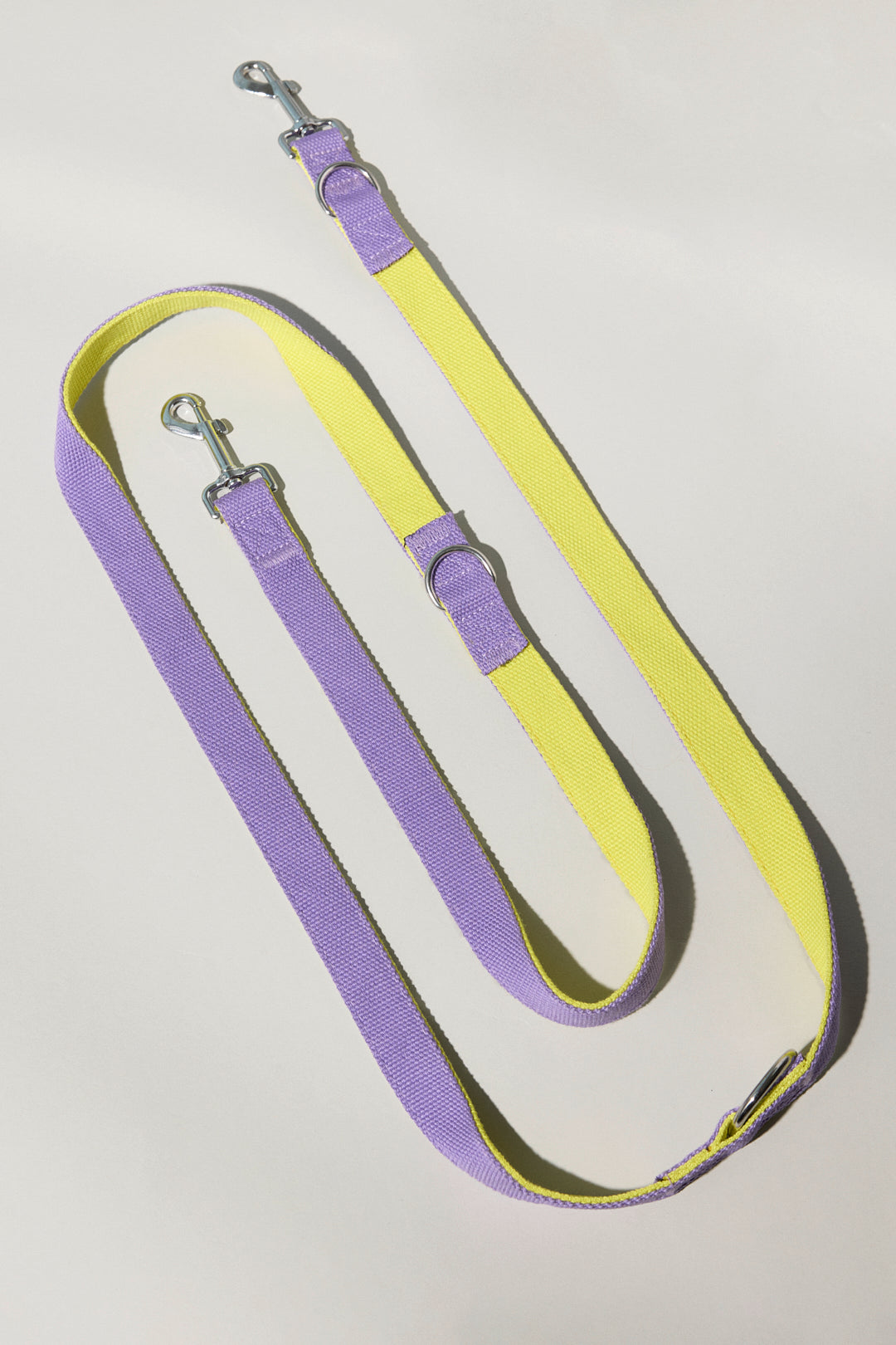 Dog cotton walking leash multicolour multifuntional purple lilac yellow 2 meters adjustable wearable Molipop